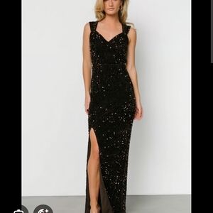 Baltic Born Black Sequin Maxi Dress